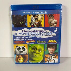 NEW DreamWorks 4 Movie Collection Blu-Ray Disc Shrek Kung-Fu Panda Madagascar